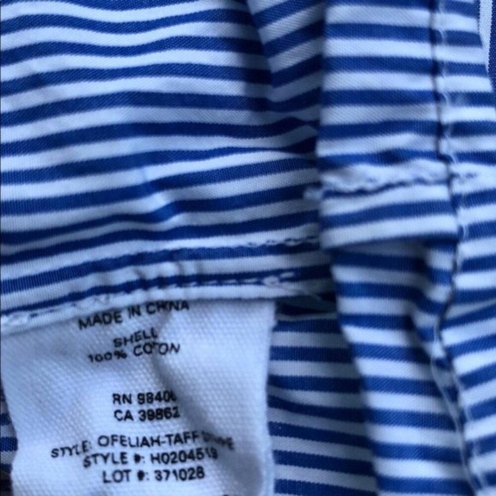 Theory Ofeliah Tunic Top Blue White Stripe Cotton Pullover Blouse Size S - Picture 5 of 6